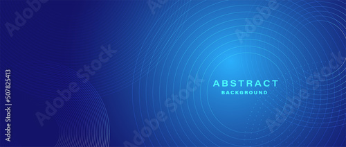 Modern abstract blue background with circular lines. Digital future technology concept. vector illustration.