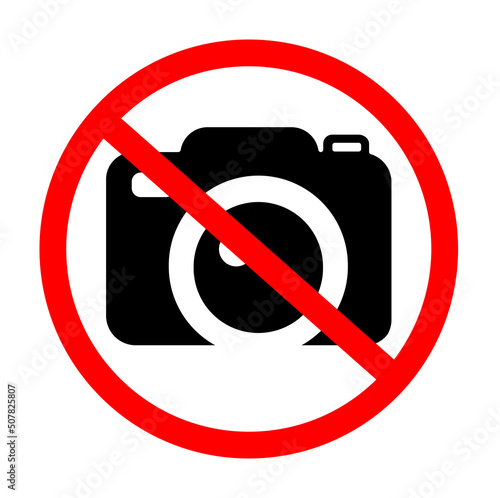 Stop camera icon on white background