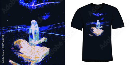 soul leaving body t-shirt and apparel horror design vector illustration