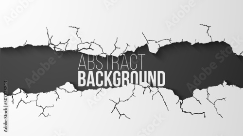 Horizontal cracked hole in the wall banner