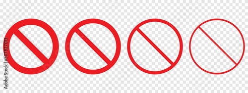 Prohibiting or ban sign isolated. Simple vector illustration on transparent background.