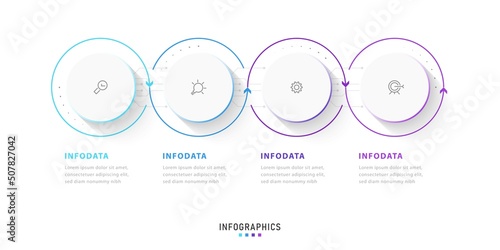 Vector Infographic label design template with icons and 4 options or steps. Can be used for process diagram, presentations, workflow layout, banner, flow chart, info graph.