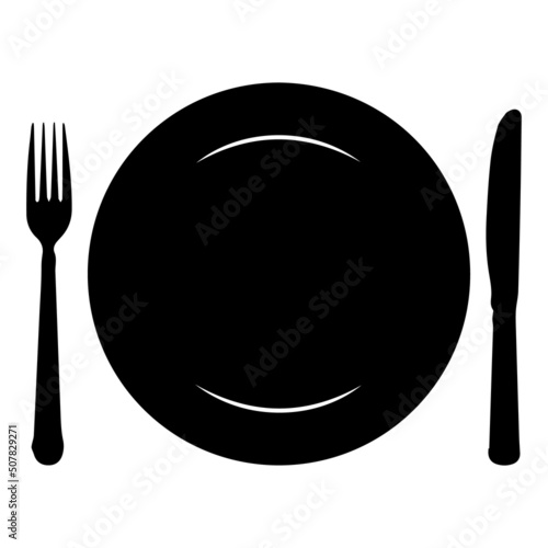 Obraz na płótnie Cutlery silhouette. Restaurant vector icon. Flat design. w salonie