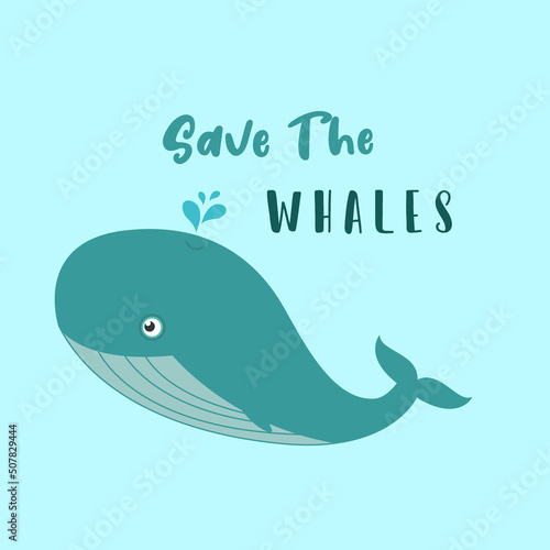 Save the Whales Vector Illustration
