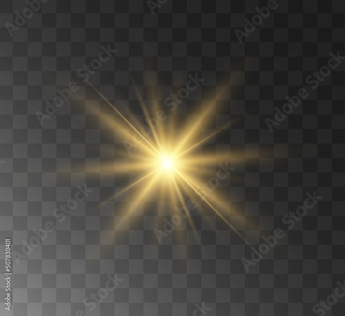 Transparent yellow sunlight special lens flash light effect. Front solar flare lenses.	