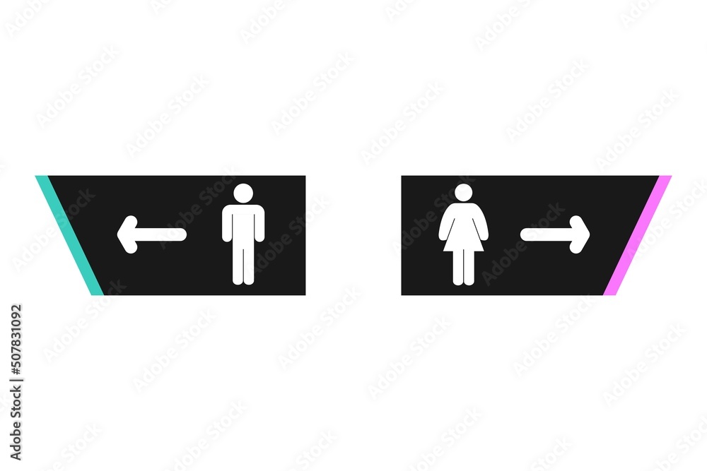 Male female toilets arrows. Vector illustration. Male female toilets arrows. Vector illustration.