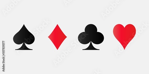 Playing card suit isolated on white background icon symbol. Vector illustration.