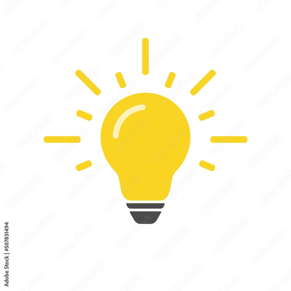 Light bulb icon vector on white background. Idea icon concept. Vector illustration. Light bulb icon vector on white background. Idea icon concept. Vector illustration.