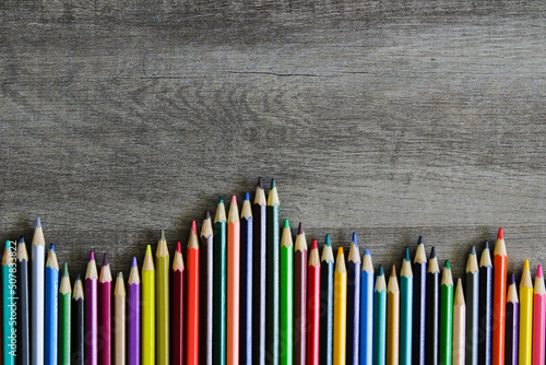 pencils on blackboard