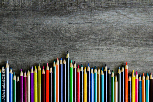 pencils on blackboard