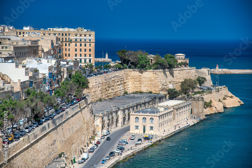 Valletta coastline view from Upper Barrakka Gardens, Malta