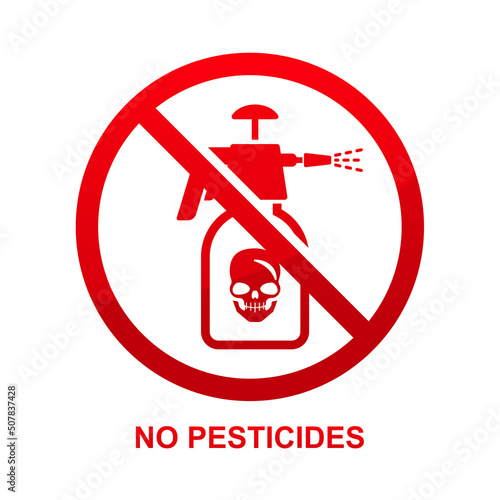 No pesticides sign isolated on white background vector illustration.