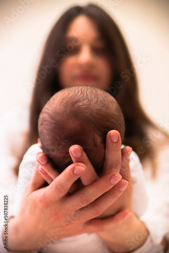 Mom and baby. Ukrainian Family.