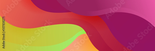 Orange and green abstract banner background © Roisa