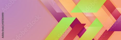 Orange and green abstract banner background