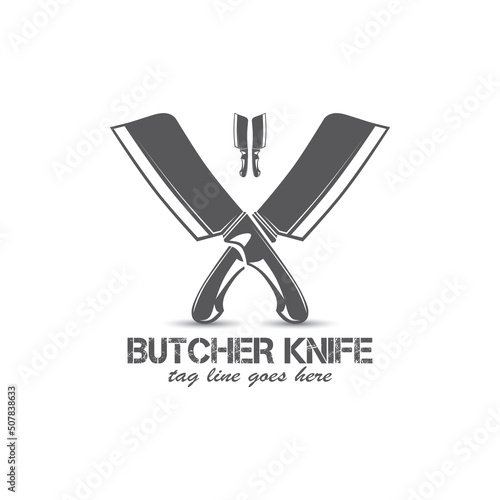 vintage knife logo, butcher logo vector
