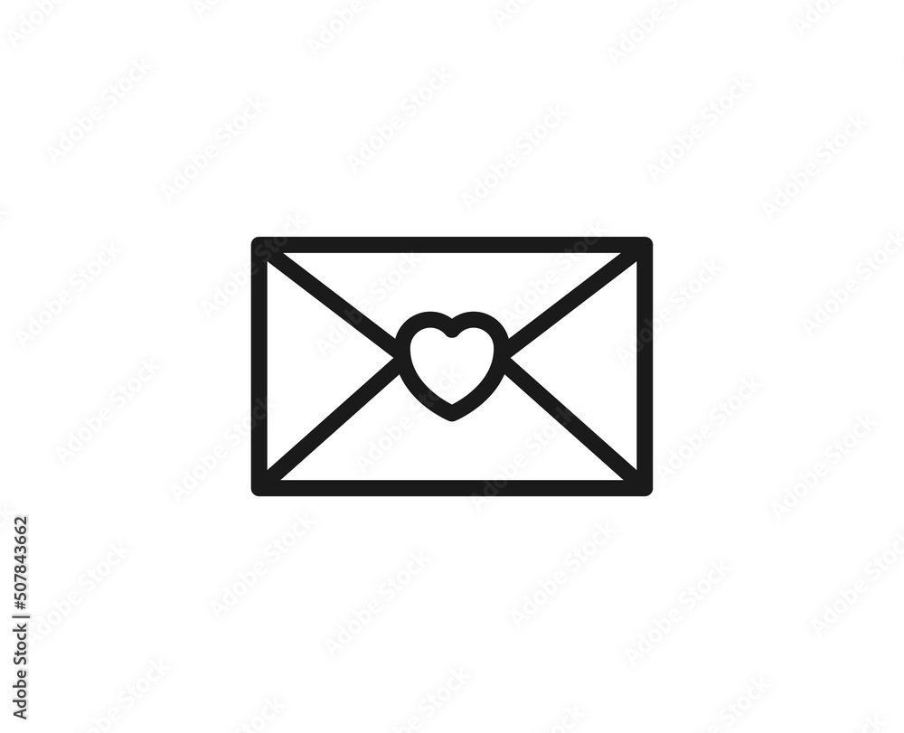 Mail line icon on white background Mail line icon on white background