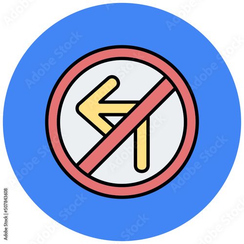 No Turn Left Icon