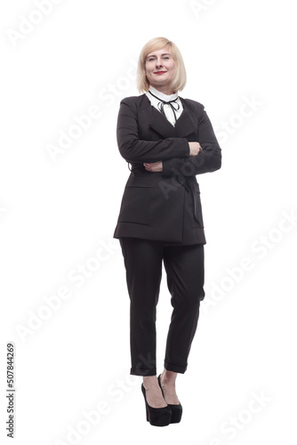 confident business woman. isolated on a white