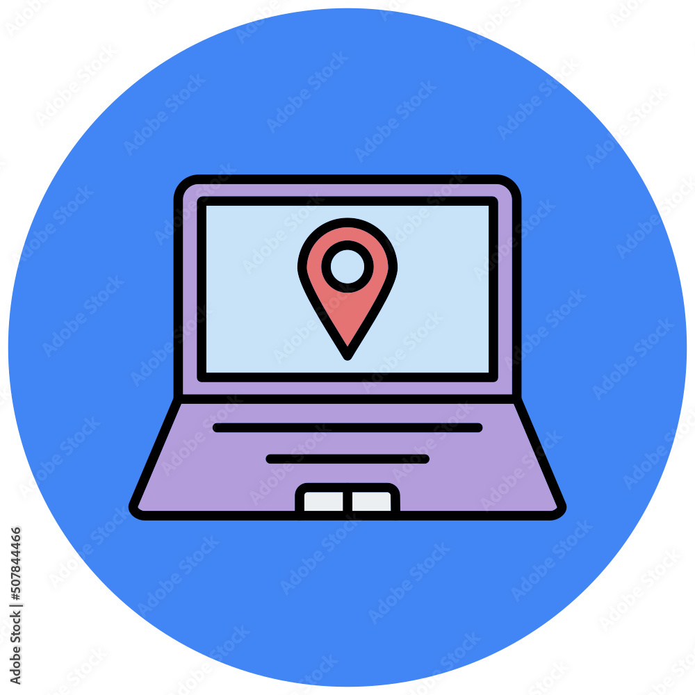 Laptop Map Icon Laptop Map Icon