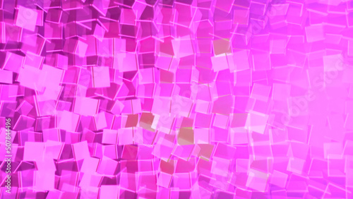 Abstract animation from colorful background of rotating cubes. Animation. Bright colorful background of rotating transparent cubes. Disco background