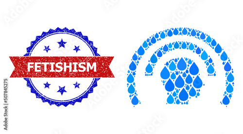 Photos Vector mosaic Psi waves, and bicolor grunge Fetishism seal stamp