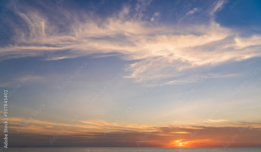 sunset over the sea in the evening with colorful orange sunlight sunset over the sea in the evening with colorful orange sunlight
