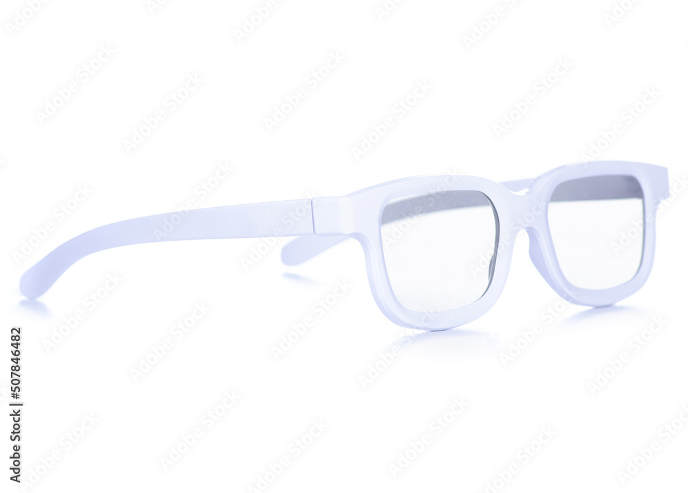 Fototapeta premium 3D cinema glasses on a white background isolation