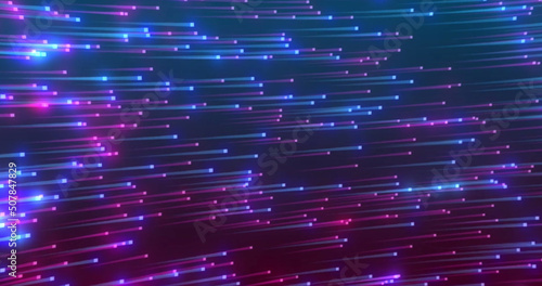 Image of pink and blue lights moving on navy background
