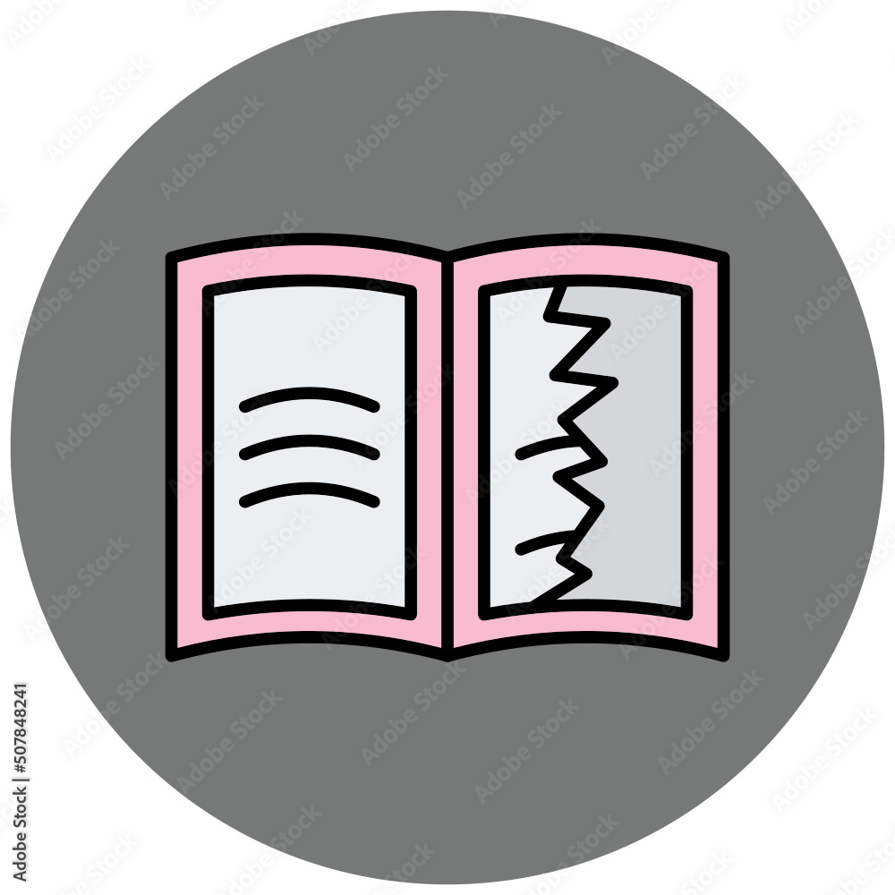 Teared book Icon Teared book Icon