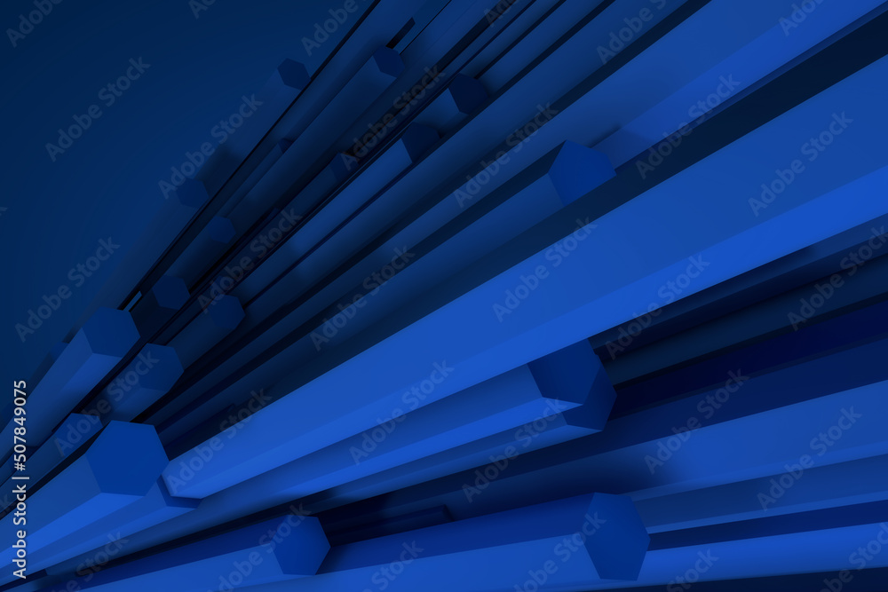 Abstract Blue hexagon column Abstract Blue hexagon column