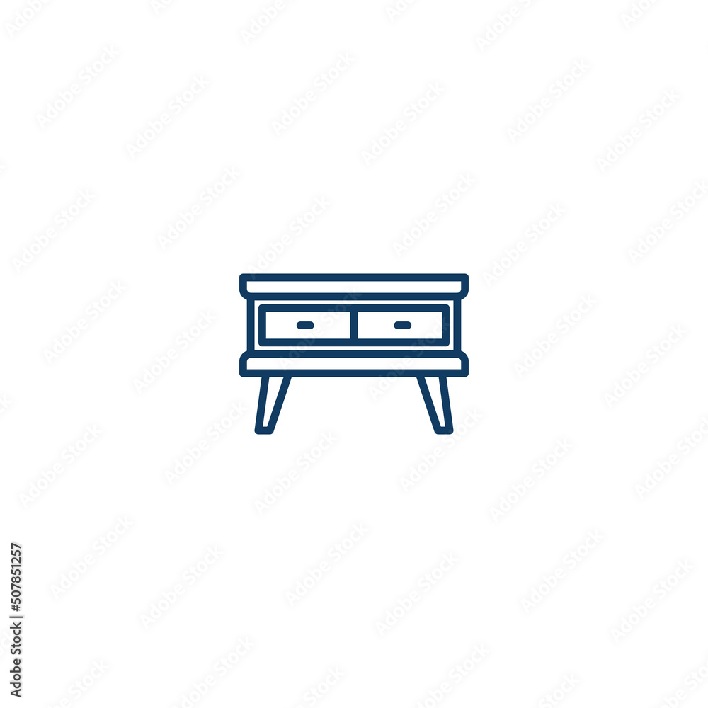 Desk Table Furniture line icon. linear style sign for mobile concept and web design. Desk Table Furniture outline vector icon. Symbol, logo illustration. Vector graphic Desk Table Furniture line icon. linear style sign for mobile concept and web design. Desk Table Furniture outline vector icon. Symbol, logo illustration. Vector graphic