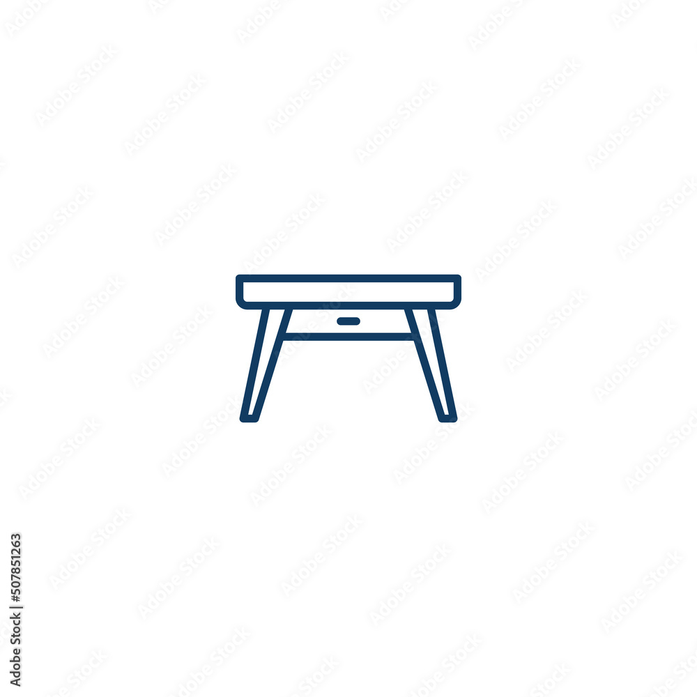 Desk Table Furniture line icon. linear style sign for mobile concept and web design. Desk Table Furniture outline vector icon. Symbol, logo illustration. Vector graphic Desk Table Furniture line icon. linear style sign for mobile concept and web design. Desk Table Furniture outline vector icon. Symbol, logo illustration. Vector graphic