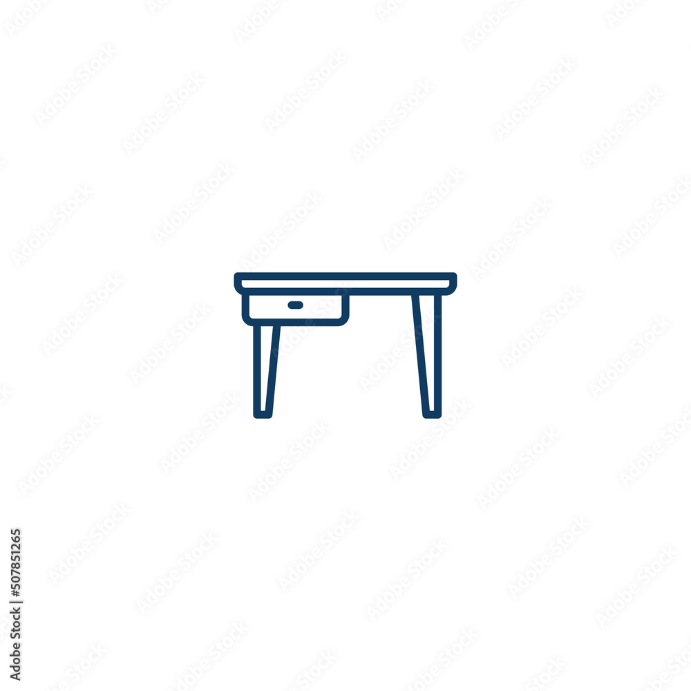 Desk Table Furniture line icon. linear style sign for mobile concept and web design. Desk Table Furniture outline vector icon. Symbol, logo illustration. Vector graphic Desk Table Furniture line icon. linear style sign for mobile concept and web design. Desk Table Furniture outline vector icon. Symbol, logo illustration. Vector graphic