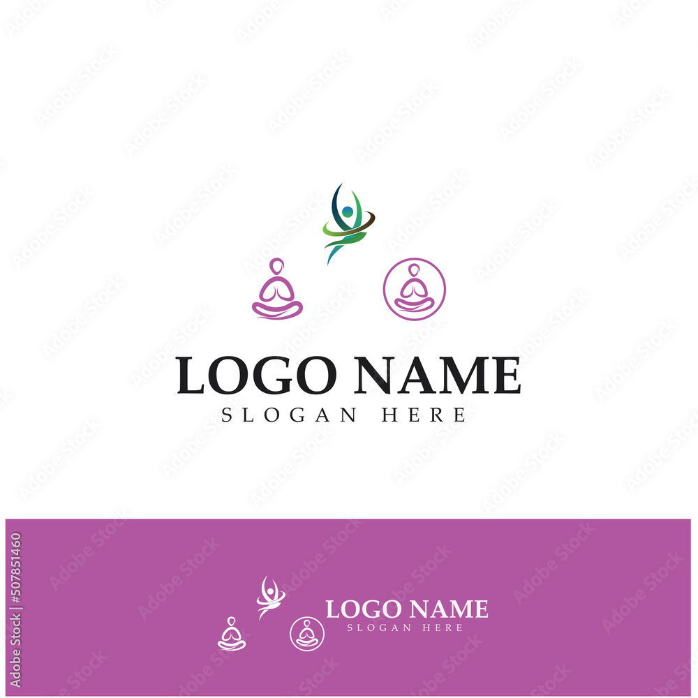logo design of people doing yoga symbol icon illustration vector logo design of people doing yoga symbol icon illustration vector