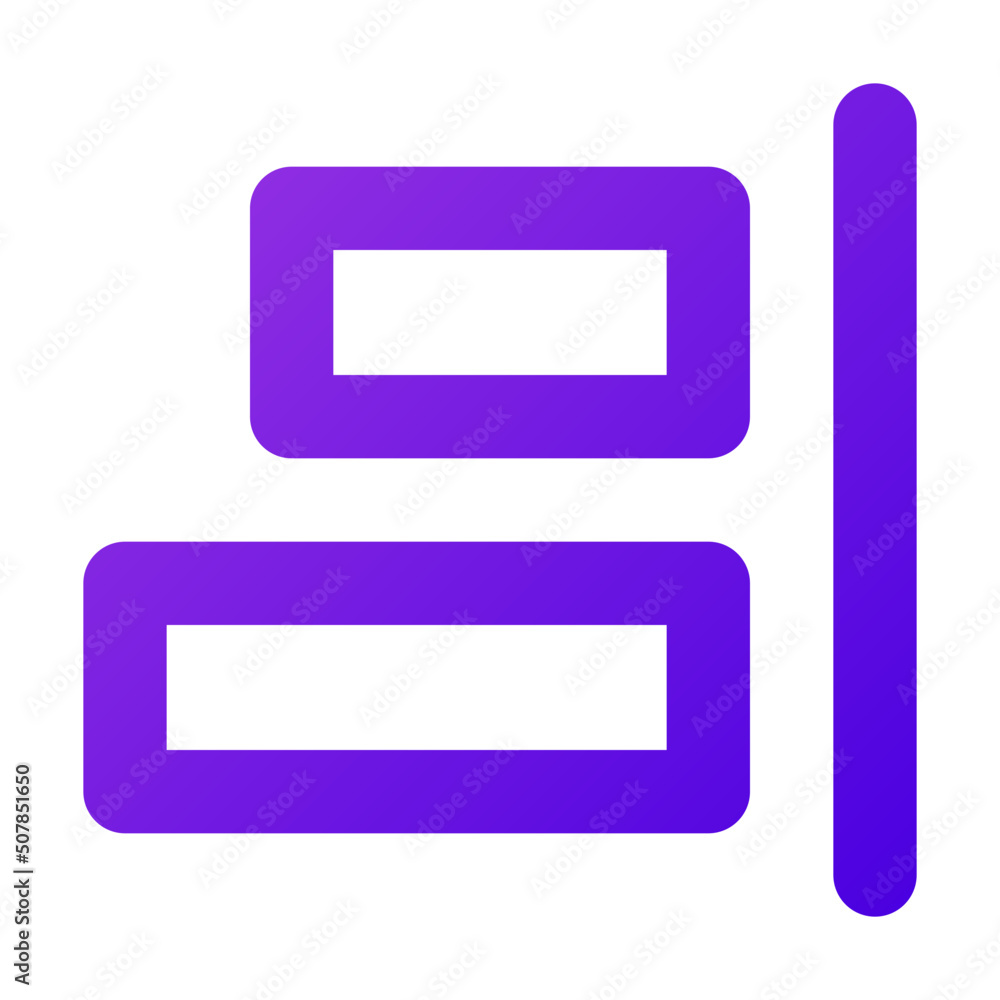 horizontal align right icon illustration