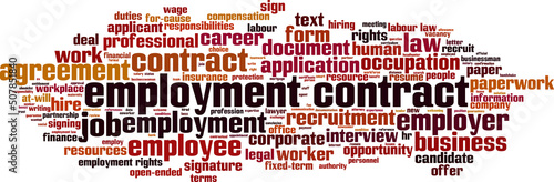 Employment contract word cloud