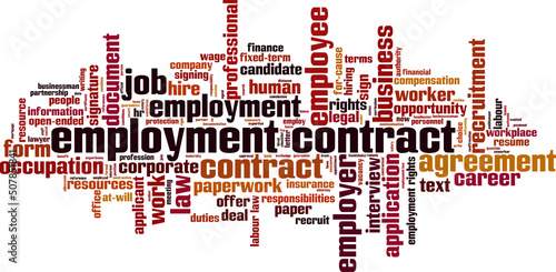 Employment contract word cloud