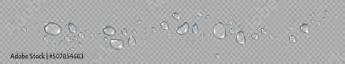 Water drop condensation set. Vector realistic clean transparent refreshing drops background for cold beverage design