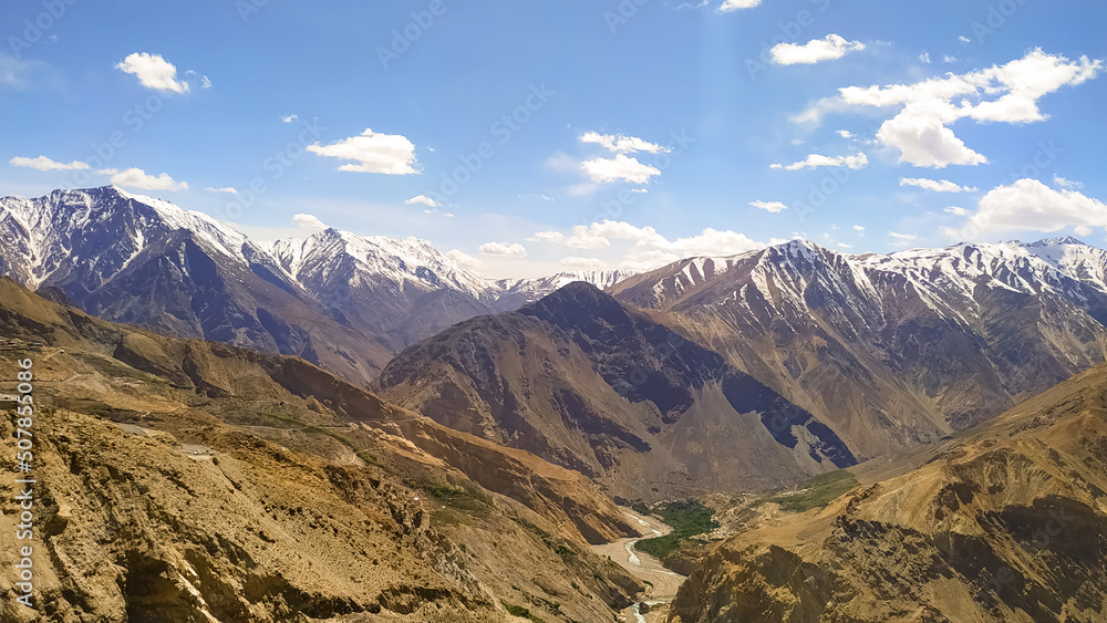 Beautiful panorama of the mountains in the Himalaya