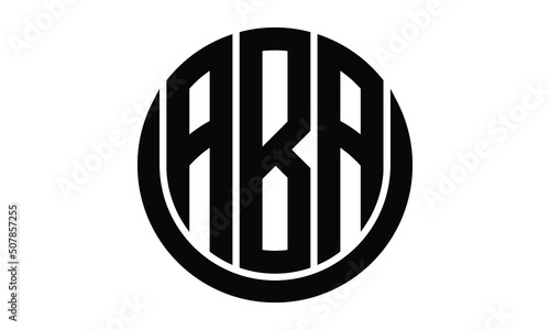 ABA shield with round shape logo design vector template | monogram logo | abstract logo | wordmark logo | lettermark logo | business logo | brand logo | flat logo.