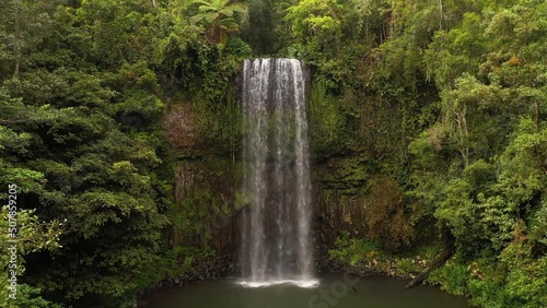 Beautiful Millaa Millaa Falls waterfall with rainforest and ferns, Atherton Tablelands, Queensland, Australia