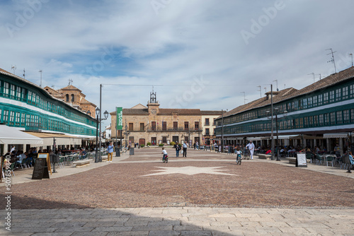 Main Square of Almagro, in the province of Ciudad Real, Spain. This town is a tourist destination and is designed as Historic-Artistic Grouping © ihervas