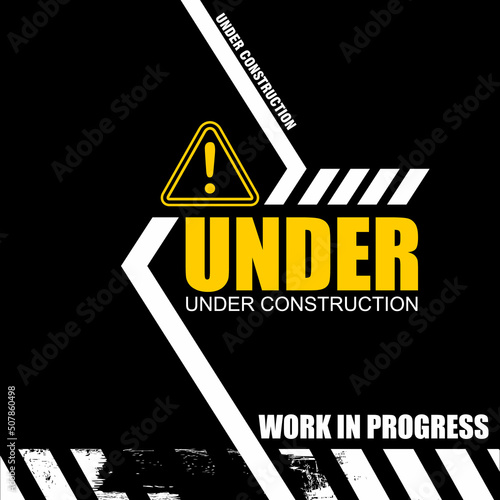 Under Construction, sign and board vector