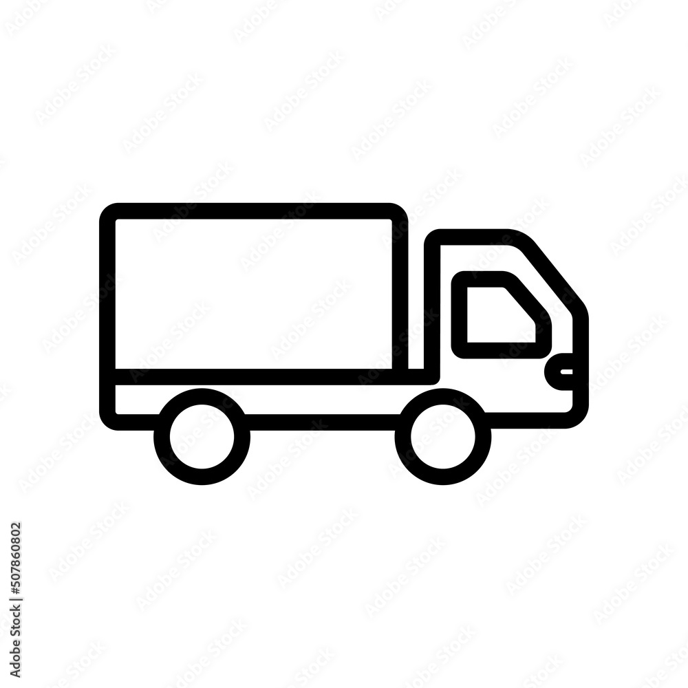 Truck icon vector. transportation, land transportation. line icon style. Simple design illustration editable