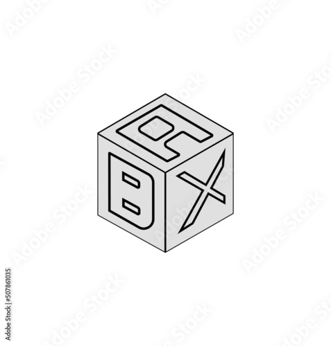 Letter logo design, Cube logo design.