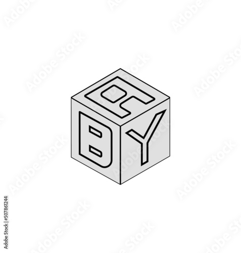 Letter logo design, Cube logo design.