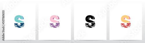 Half Submerged Letter Logo Design S