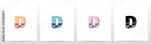 Half Submerged Letter Logo Design D