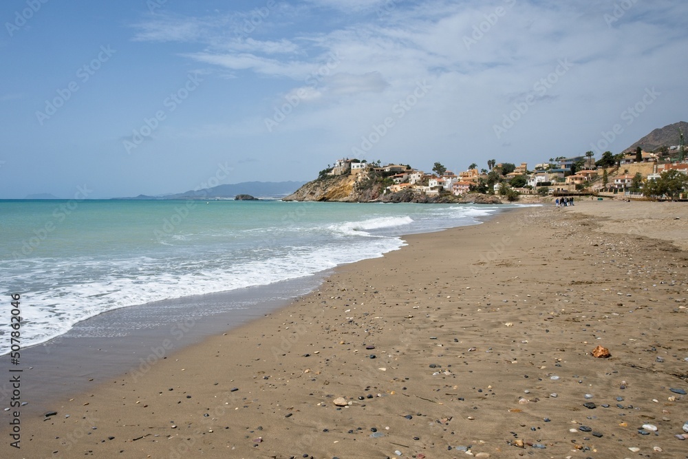 Bolnuevo Beach on the coast of Murcia, Spain